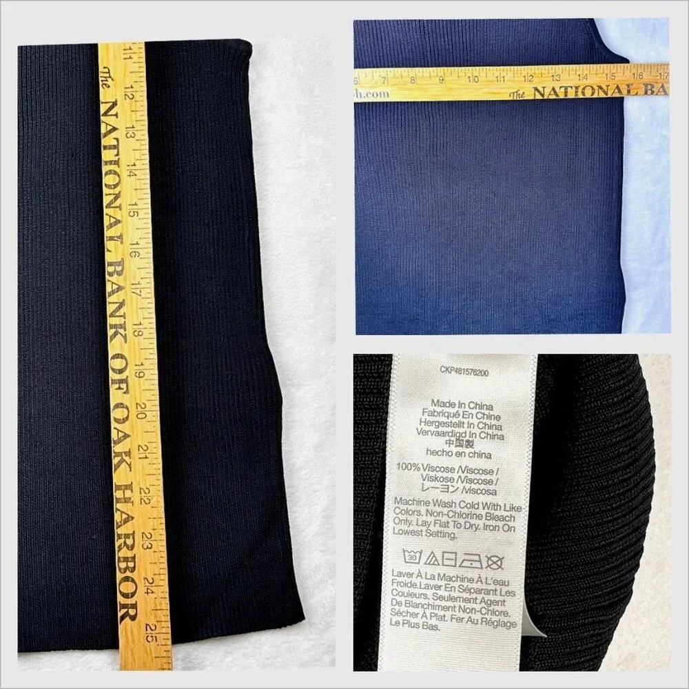 Madewell Square Neck Ribbed Tank Top Black XL Viscose Knit NWT Minimalist - Picture 9 of 10